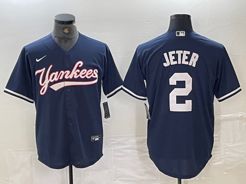 Men's New York Yankees Derek Jeter #2 Navy Limited Player Jersey1