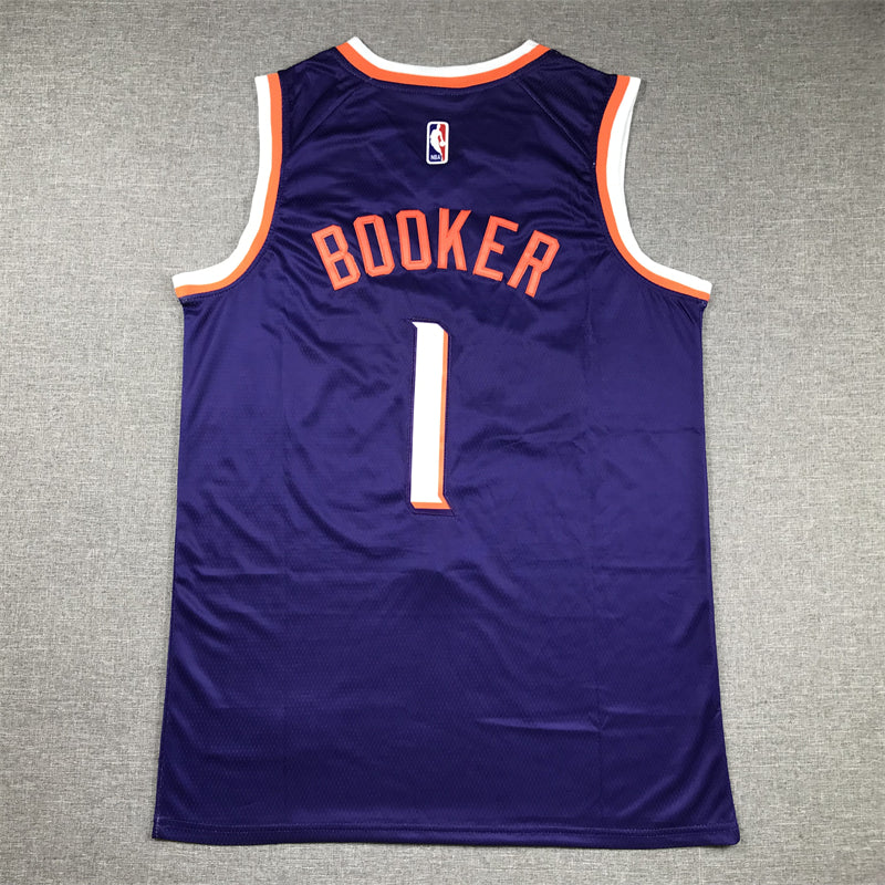Men's Phoenix Suns Devin Booker #1 Purple 2023/24 Fast Break Replica Jersey1 - Icon Edition