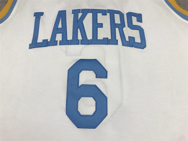 Men's Los Angeles Lakers LeBron James #6 White 2022/23 Swingman Jersey1 - Classic Edition