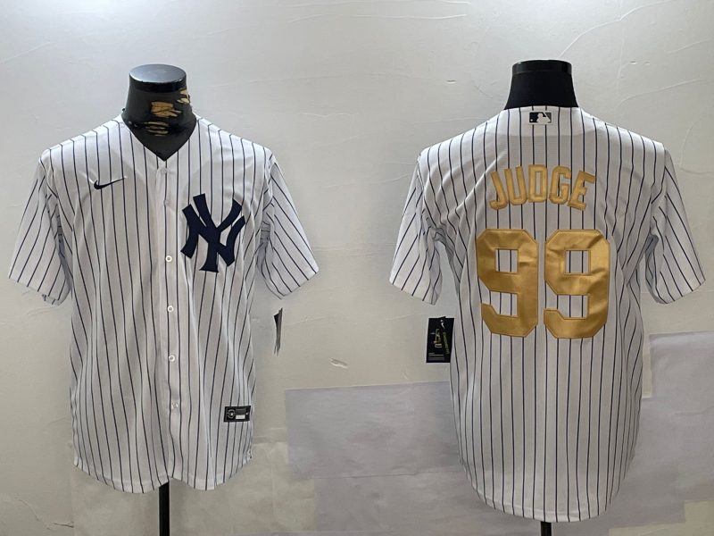 Men's New York Yankees Aaron Judge #99 White Player Game Jersey1