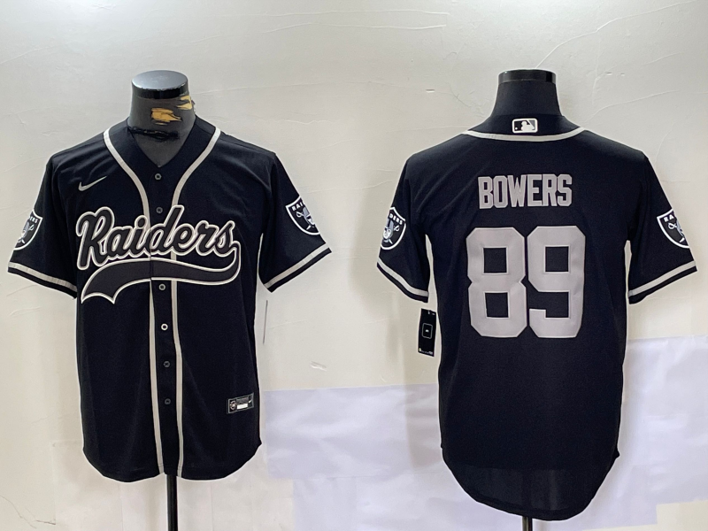 Men's Las Vegas Raiders Brock Bowers #89 Black Player Game Jersey1