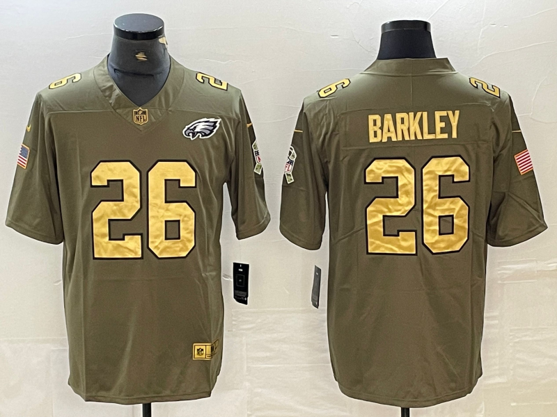 Men's Philadelphia Eagles Saquon Barkley #26 Olive Player Jersey1