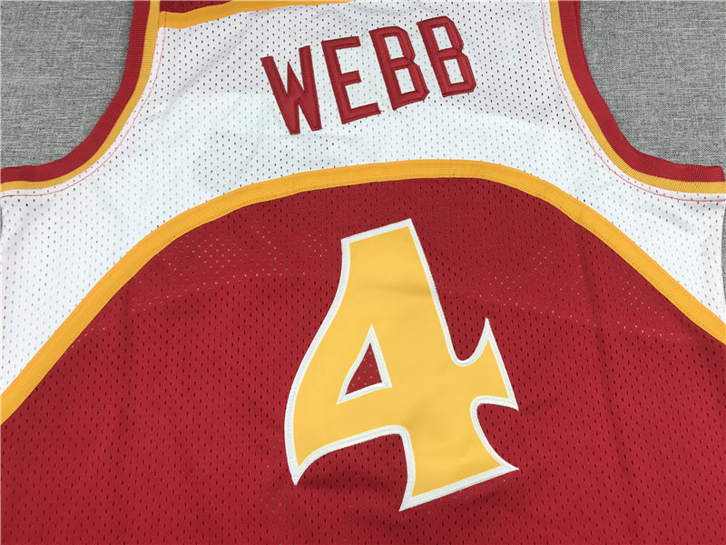 Men's Atlanta Hawks Spud Webb Red 1986-87 Hardwood Classics Swingman Jersey1