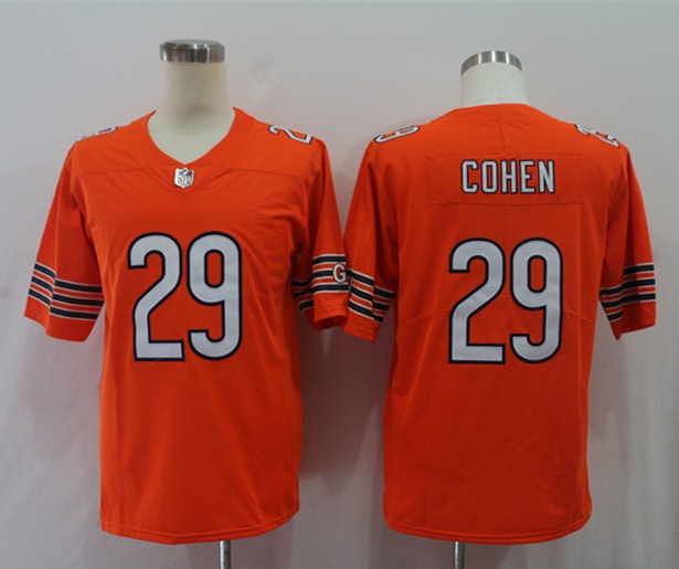 Men's Chicago Bears Tarik Cohen #29 Orange Player Game Jersey1