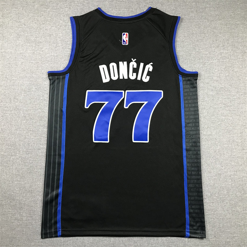 Men's Dallas Mavericks Luka Doncic #77 Black 2023/24 Swingman Jersey1 - City Edition