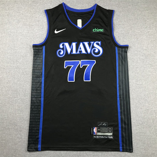 Men's Dallas Mavericks Luka Doncic #77 Black 2023/24 Swingman Jersey1 - City Edition