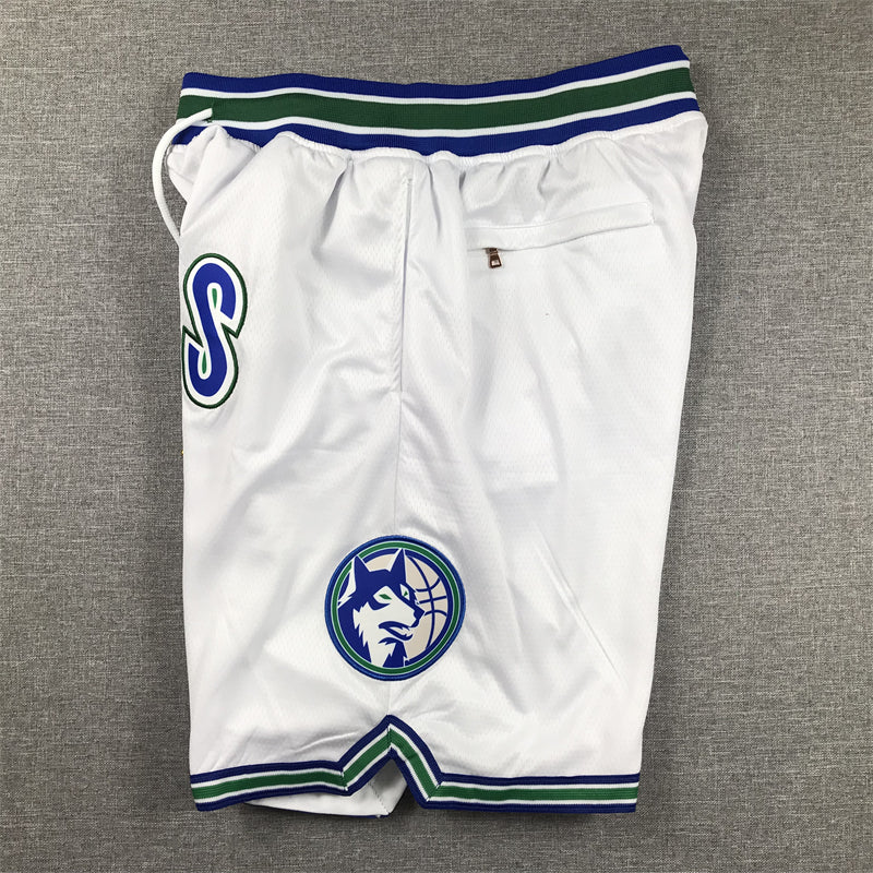 Men's Minnesota Timberwolves White Pocket Shorts1