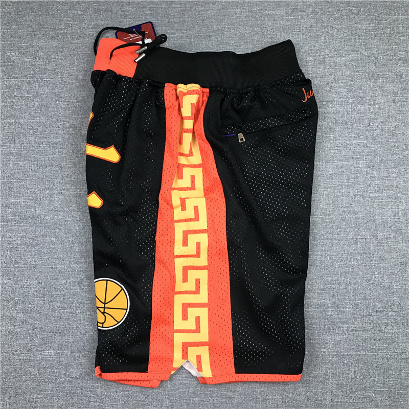 Men's Golden State Warriors Black Chinese Edition Basketball Shorts1