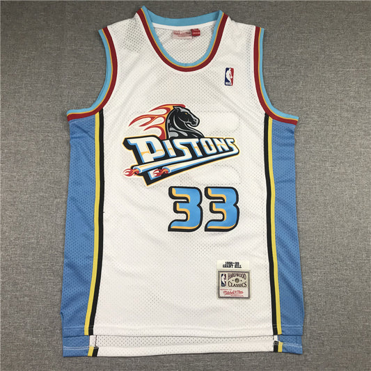 Men's Detroit Pistons Grant Hill 1998-99 White Hardwood Classics Swingman Jersey1