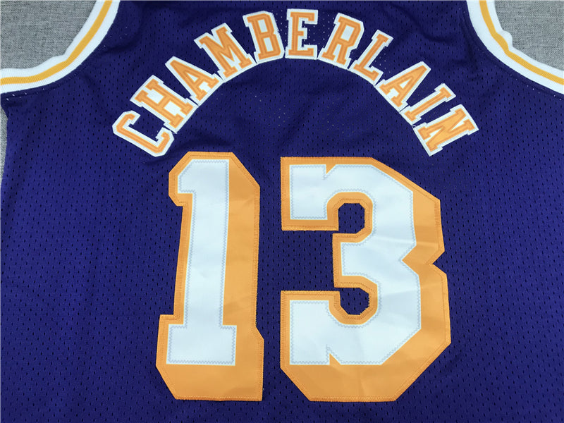 Men's Los Angeles Lakers Wilt Chamberlain #13 NBA Swingman Jersey1 - Retro Purple