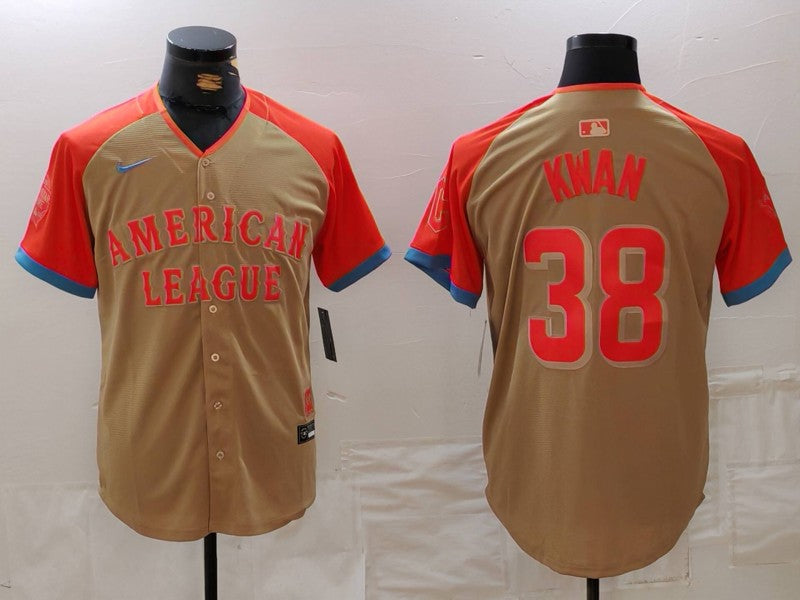 Men's American League Steven Kwan #38 Cream 2024 MLB All-Star Game Limited Player Jersey1