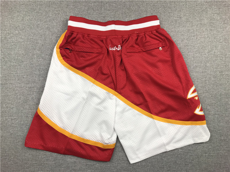 Men's Atlanta Hawks Red/White Basketball Retro Shorts1