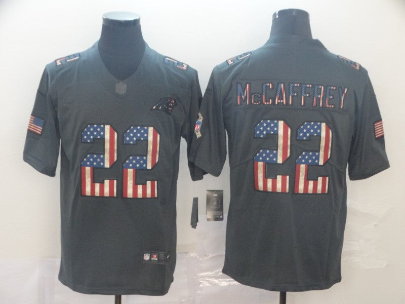 Men's Carolina Panthers Christian McCaffrey #22 Black Alternate Game Jersey1