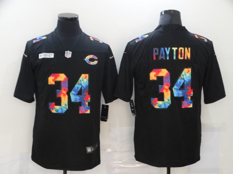 Men's Chicago Bears Walter Payton #34 Black Team Game Jersey1