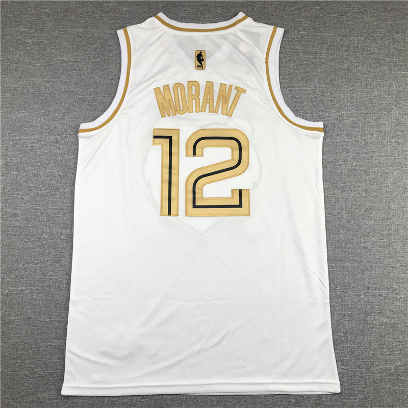 Men's Memphis Grizzlies Ja Morant #12 White Classics Swingman Jersey1