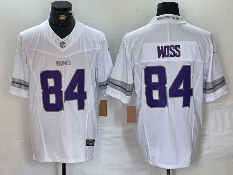 Men's Minnesota Vikings Randy Moss #84 White Alternate Vapor F.U.S.E. Elite Player Jersey1