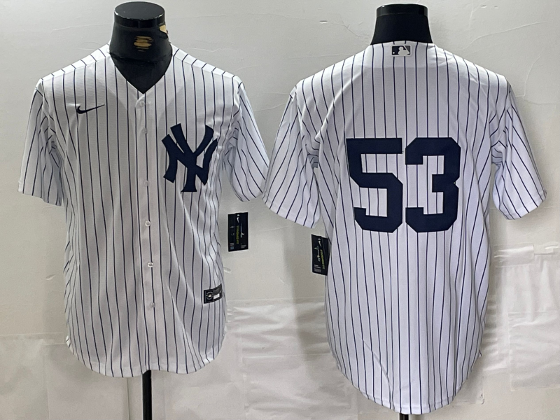Men's New York Yankees Bobby Abreu #53 White Replica Player Name Jersey1