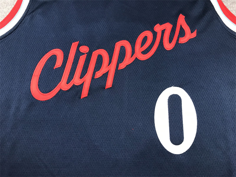 Men's LA Clippers Russell Westbrook #0 Navy Swingman Jersey1