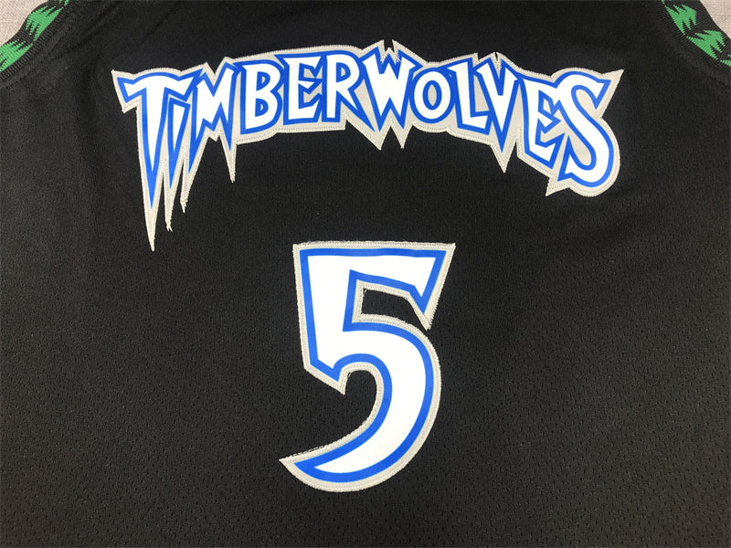 Men's Minnesota Timberwolves Anthony Edwards #5 Black Swingman Jersey1