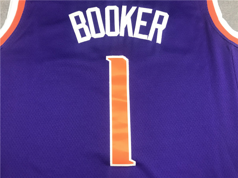 Men's Phoenix Suns Devin Booker #1 Purple Replica Jersey1