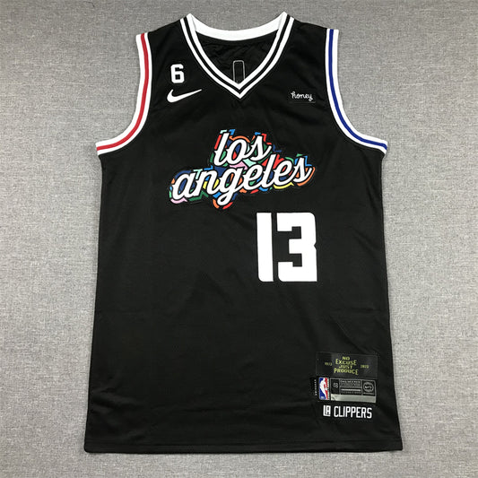 Men's LA Clippers Paul George #13 Black 2022/23 Fastbreak Jersey1 - City Edition