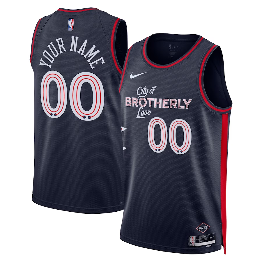 Men's Philadelphia 76ers Navy 2023/24 Custom Swingman Jersey1 - City Edition
