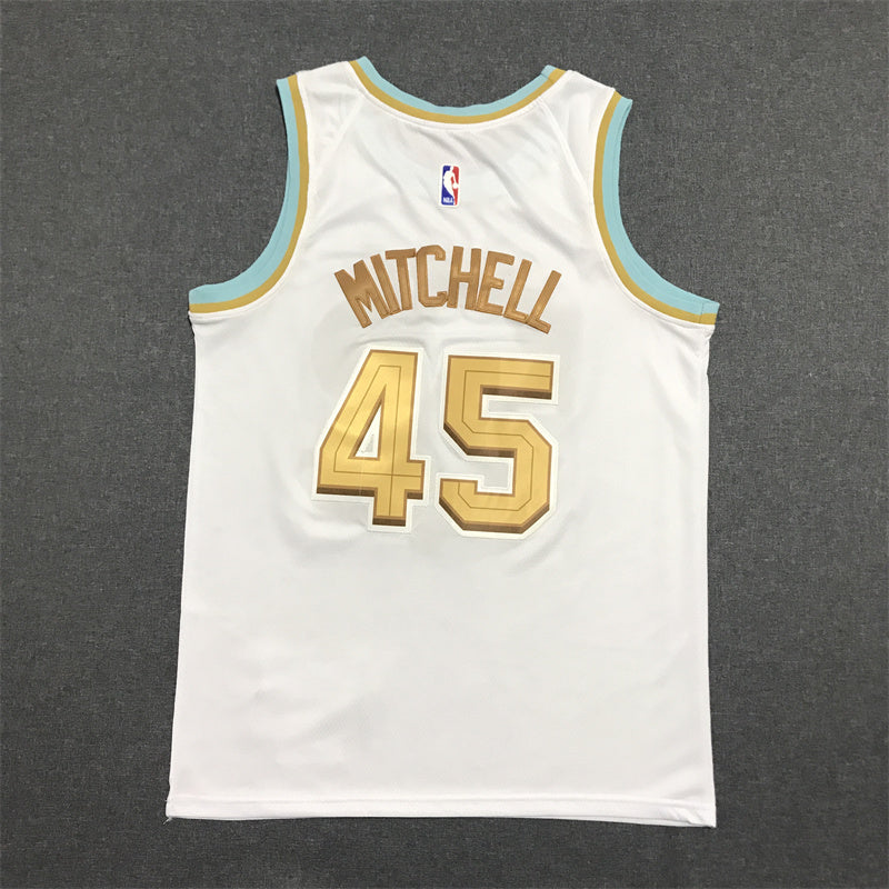 Men's Cleveland Cavaliers Donovan Mitchell #45 The Land White City Edition Jersey1