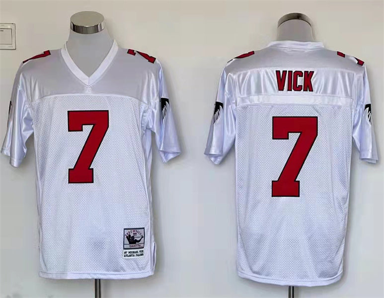 Men's Atlanta Falcons Michael Vick Mitchell & Ness White Legacy Replica Jersey1