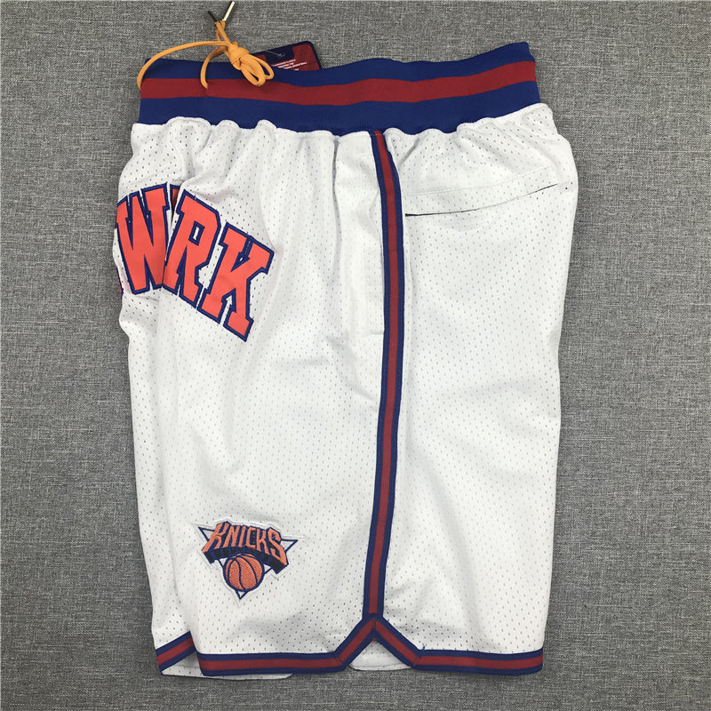 Men's New York Knicks White Basketball Shorts1