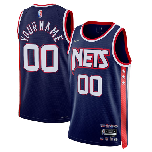 Men's Brooklyn Nets Navy 2021/22 Swingman Custom Jersey1 - City Edition