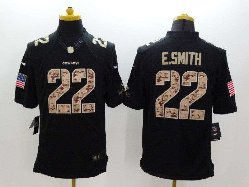 Men's Dallas Cowboys Emmitt Smith #22 Black Game Player Jersey1