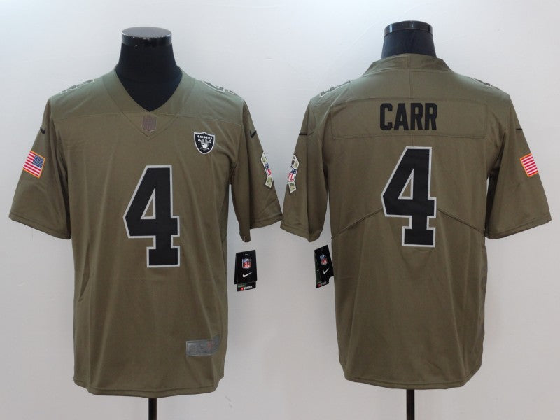 Men's Las Vegas Raiders Derek Carr #4 Brown Game Player Jersey1