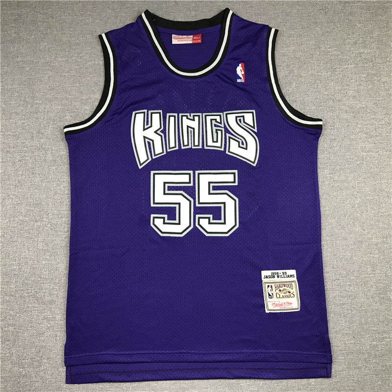 Men's Sacramento Kings Jason Williams Purple Hardwood Classics Swingman Jersey1