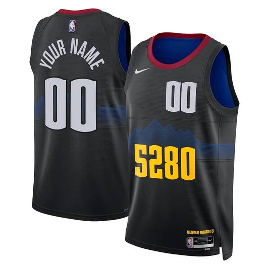 Men's Denver Nuggets Black 2023/24 Custom Swingman Jersey1 - City Edition