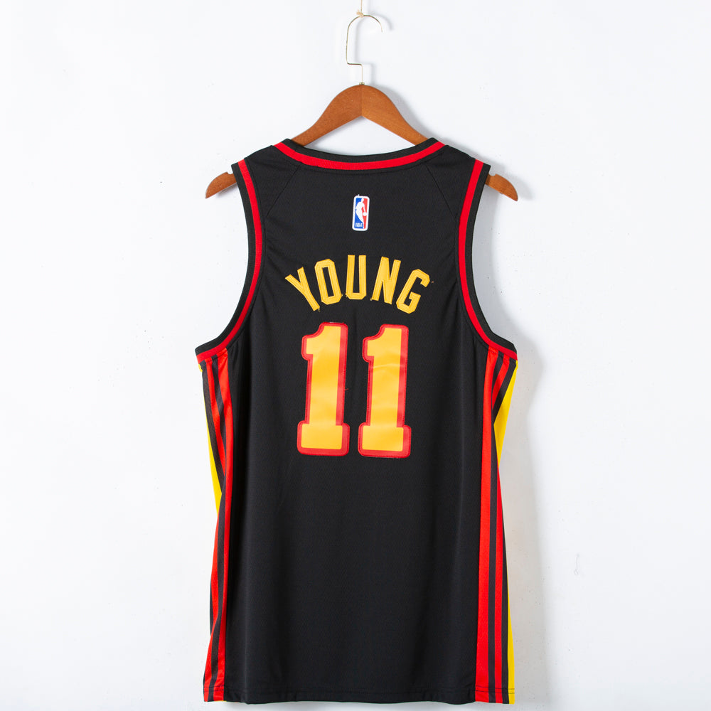 Men's Atlanta Hawks Trae Young #11 Black 2020/21 Swingman Jersey1