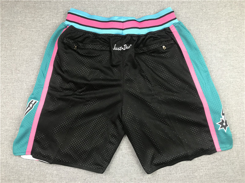Men's San Antonio Spurs Black Hardwood Classics Basketball Shorts1