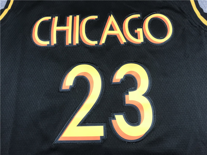 Men's Chicago Bulls Michael Jordan Black Classics Swingman Jersey1 - City Edition