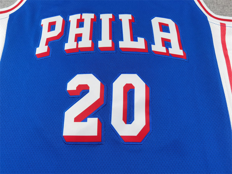 Men's Philadelphia 76ers Jared McCain #20 Royal Swingman Jersey1 - Icon Edition