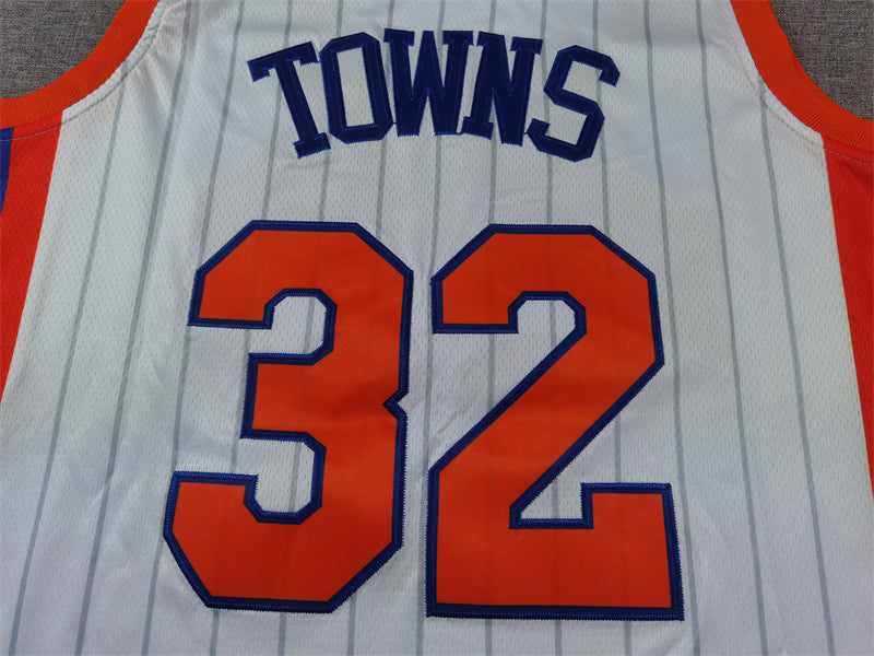 Men's New York Knicks Karl-Anthony Towns #32 White 2024/25 Game Jersey - City Edition