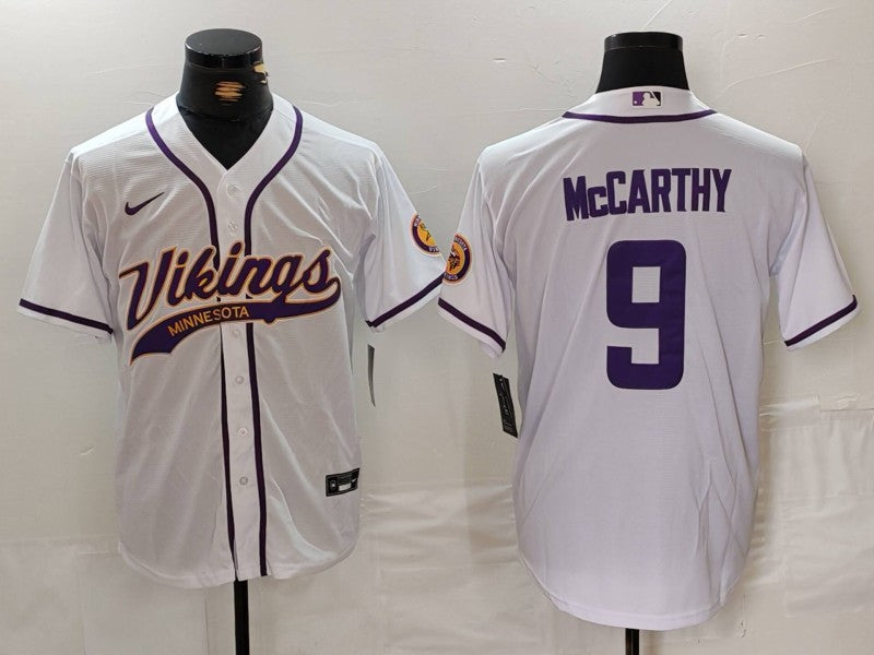 Men's Minnesota Vikings J.J. McCarthy #9 White Game Jersey1