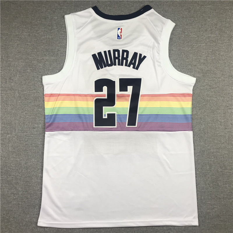 Men's Denver Nuggets Jamal Murray #27 NBA White Player Jersey1