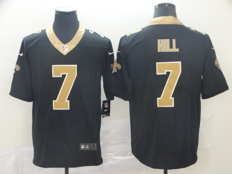 Men's New Orleans Saints Taysom Hill #7 Black Game Jersey1