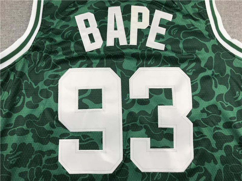 Men's Boston Celtics Bape Mitchell & Ness #93 NBA Green Player Jersey1