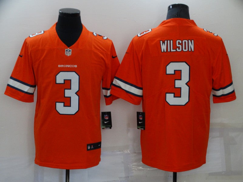 Men's Denver Broncos Russell Wilson #3 Orange Game Player Jersey1