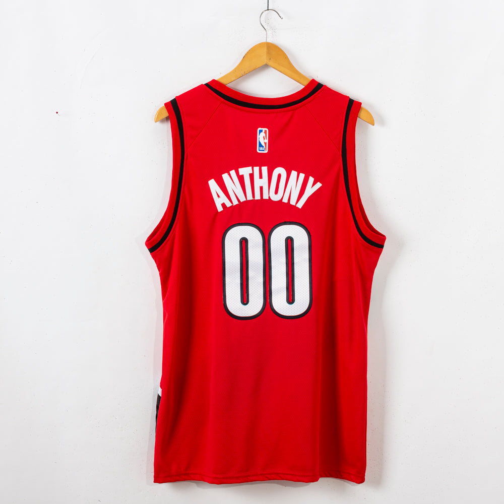 Men's Portland Trail Blazers Carmelo Anthony #00 Red Swingman Jersey1