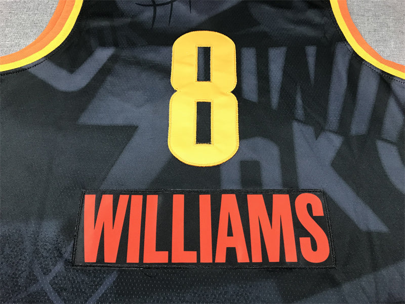 Men's Oklahoma City Thunder Jalen Williams #8 Black 2023/24 Swingman Jersey1 - City Edition