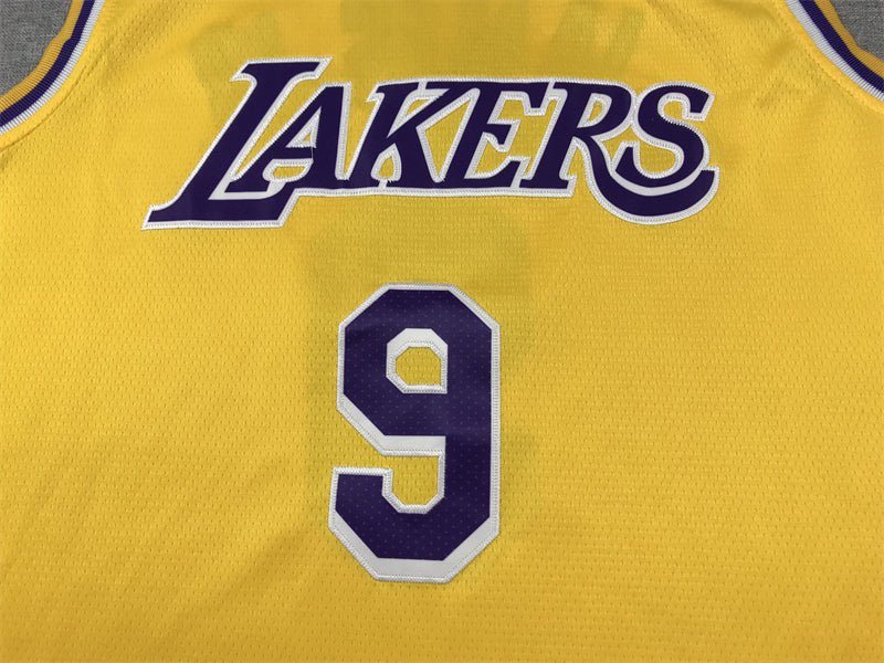 Men's Los Angeles Lakers Bronny James #9 Gold Swingman Player Jersey1 - Icon Edition