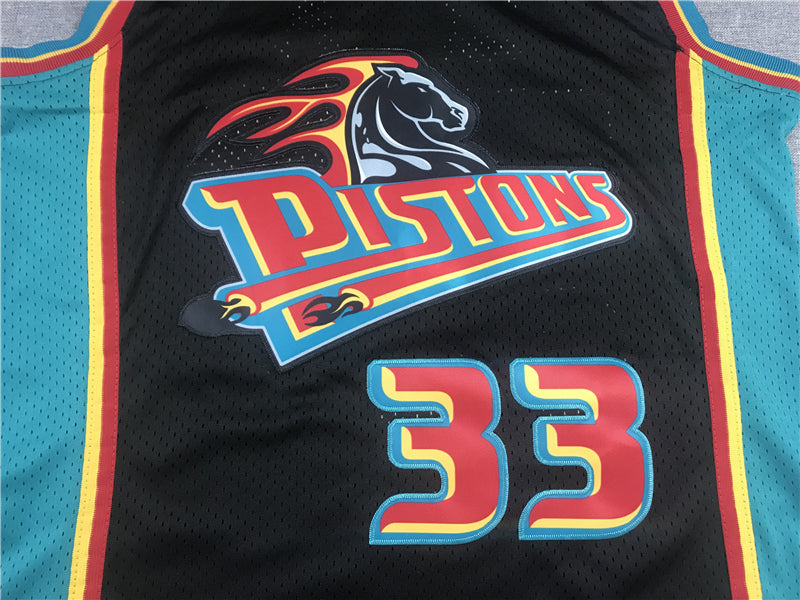 Men's Detroit Pistons Grant Hill 1998-99 Black Hardwood Classics Swingman Jersey1