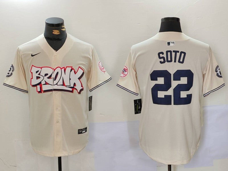 Men's New York Yankees Juan Soto #22 Cream Limited Player Jersey1