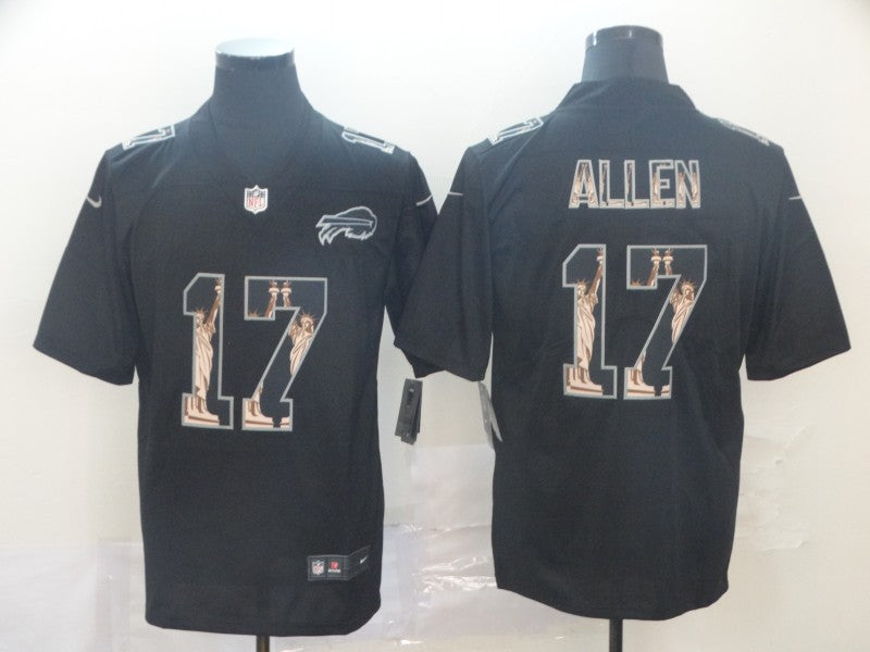 Men's Buffalo Bills #17 Josh Allen Black Alternate Player Game Jersey1